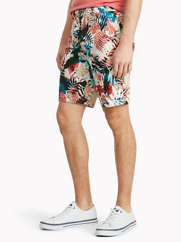 Férfi Tommy Hilfiger Palm print 9" Rövidnadrág Barna Színes | HU 1001MQZ